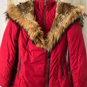 MACKAGE Women's Red Adali Fur Trim Lavish Down